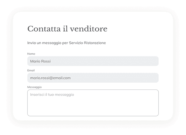 Interfaccia contatto diretto con fornitori