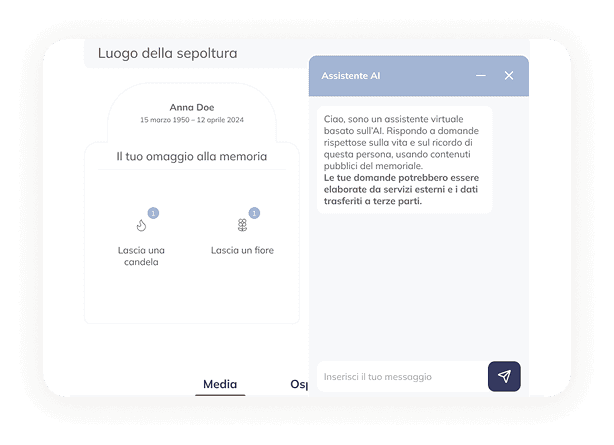 Voce Salvata profile interface